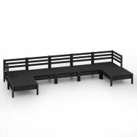 vidaXL 7-tlg. Garten-Lounge-Set Schwarz Massivholz Kiefer