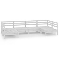 vidaXL 6-tlg. Garten-Lounge-Set Weiß Massivholz Kiefer