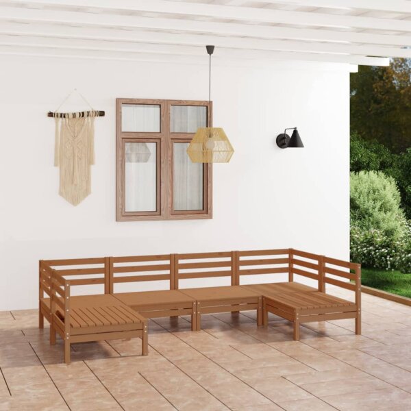 vidaXL 6-tlg. Garten-Lounge-Set Honigbraun Massivholz Kiefer