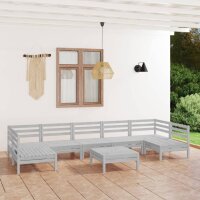 vidaXL 8-tlg. Garten-Lounge-Set Wei&szlig; Massivholz Kiefer