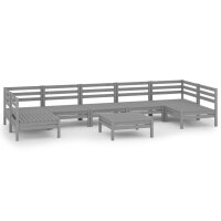 vidaXL 8-tlg. Garten-Lounge-Set Grau Massivholz Kiefer