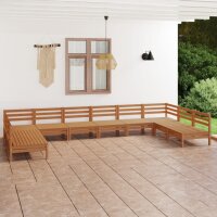 vidaXL 10-tlg. Garten-Lounge-Set Honigbraun Massivholz Kiefer