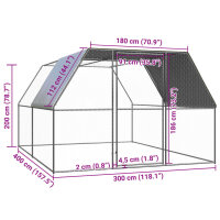 vidaXL Outdoor-H&uuml;hnerk&auml;fig 3x4x2 m Verzinkter Stahl