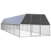 vidaXL Outdoor-Hühnerkäfig 3x12x2 m Verzinkter...