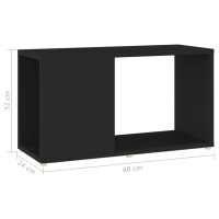 vidaXL TV-Schrank Schwarz 60x24x32 cm Holzwerkstoff