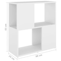 vvidaXL B&uuml;cherregal Wei&szlig; 60x24x63 cm Holzwerkstoff