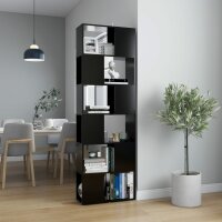 vidaXL B&uuml;cherregal Raumteiler Schwarz 60x24x186 cm Holzwerkstoff