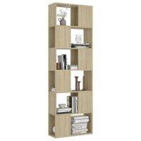 vidaXL B&uuml;cherregal Raumteiler Sonoma-Eiche 60x24x186 cm Holzwerkstoff