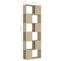 vidaXL B&uuml;cherregal Raumteiler Sonoma-Eiche 60x24x186 cm Holzwerkstoff