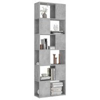 vidaXL B&uuml;cherregal Raumteiler Betongrau 60x24x186 cm Holzwerkstoff