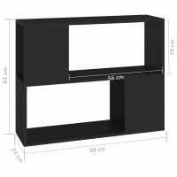 vidaXL TV-Schrank Schwarz 80x24x63 cm Holzwerkstoff