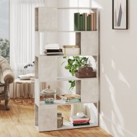 vidaXL Bücherregal Raumteiler Betongrau 80x24x155 cm...