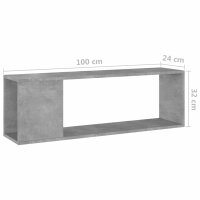 vidaXL TV-Schrank Betongrau 100x24x32 cm Holzwerkstoff