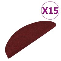 vidaXL Stufenmatten Selbstklebend 15 Stk. 56x17x3 cm Rot