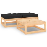 vidaXL 3-tlg. Garten-Lounge-Set mit Kissen Kiefer Massivholz