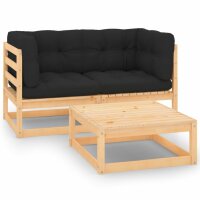 vidaXL 3-tlg. Garten-Lounge-Set mit Kissen Kiefer Massivholz