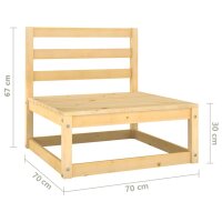 vidaXL 4-tlg. Garten-Lounge-Set mit Kissen Kiefer Massivholz