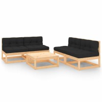 vidaXL 5-tlg. Garten-Lounge-Set mit Kissen Kiefer Massivholz