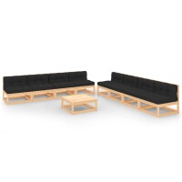 vidaXL 9-tlg. Garten-Lounge-Set mit Kissen Kiefer Massivholz