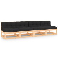 vidaXL 4-tlg. Garten-Lounge-Set mit Kissen Kiefer Massivholz