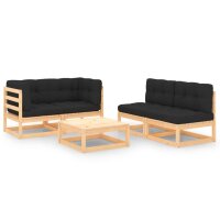 vidaXL 5-tlg. Garten-Lounge-Set mit Kissen Kiefer Massivholz