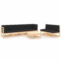 vidaXL 7-tlg. Garten-Lounge-Set mit Kissen Kiefer Massivholz