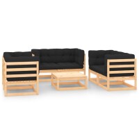 vidaXL 7-tlg. Garten-Lounge-Set mit Kissen Kiefer Massivholz