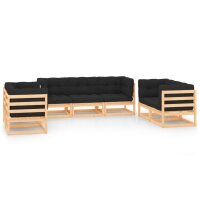 vidaXL 7-tlg. Garten-Lounge-Set mit Kissen Kiefer Massivholz