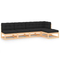 vidaXL 5-tlg. Garten-Lounge-Set mit Kissen Kiefer Massivholz