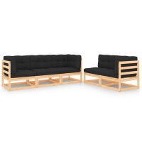 vidaXL 5-tlg. Garten-Lounge-Set mit Kissen Kiefer Massivholz