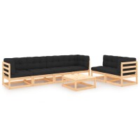 vidaXL 7-tlg. Garten-Lounge-Set mit Kissen Kiefer Massivholz