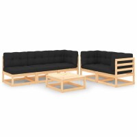 vidaXL 6-tlg. Garten-Lounge-Set mit Kissen Kiefer Massivholz