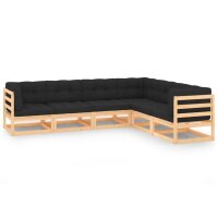 vidaXL 6-tlg. Garten-Lounge-Set mit Kissen Kiefer Massivholz