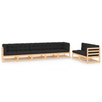 vidaXL 7-tlg. Garten-Lounge-Set mit Kissen Kiefer Massivholz