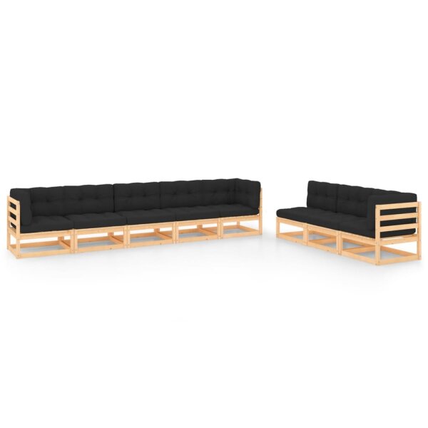 vidaXL 8-tlg. Garten-Lounge-Set mit Kissen Kiefer Massivholz