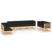 vidaXL 8-tlg. Garten-Lounge-Set mit Kissen Massivholz Kiefer