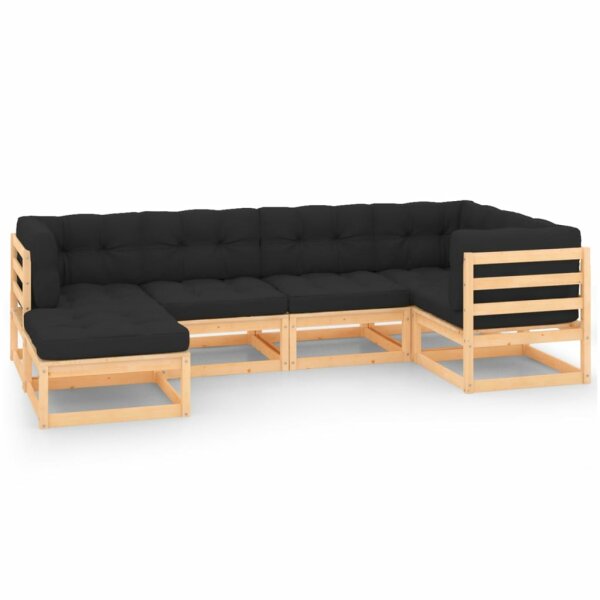 vidaXL 6-tlg. Garten-Lounge-Set mit Kissen Kiefer Massivholz