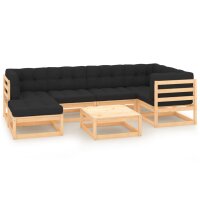 vidaXL 7-tlg. Garten-Lounge-Set mit Kissen Kiefer Massivholz