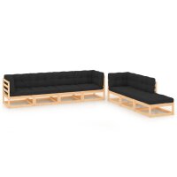 vidaXL 7-tlg. Garten-Lounge-Set mit Kissen Kiefer Massivholz