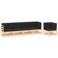 vidaXL 5-tlg. Garten-Lounge-Set mit Kissen Kiefer Massivholz