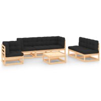 vidaXL 7-tlg. Garten-Lounge-Set mit Kissen Kiefer Massivholz