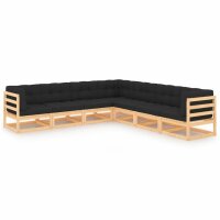 vidaXL 7-tlg. Garten-Lounge-Set mit Kissen Kiefer Massivholz