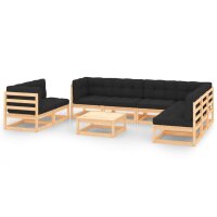 vidaXL 9-tlg. Garten-Lounge-Set mit Kissen Massivholz Kiefer