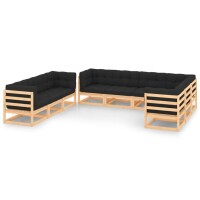 vidaXL 9-tlg. Garten-Lounge-Set mit Kissen Kiefer Massivholz