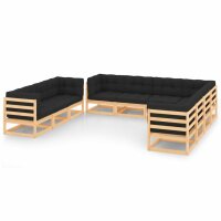 vidaXL 10-tlg. Garten-Lounge-Set mit Kissen Kiefer...