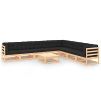 vidaXL 9-tlg. Garten-Lounge-Set mit Kissen Massivholz Kiefer