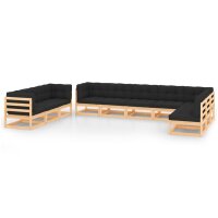 vidaXL 10-tlg. Garten-Lounge-Set mit Kissen Kiefer...