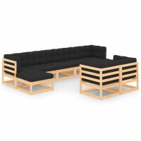 vidaXL 9-tlg. Garten-Lounge-Set mit Kissen Kiefer Massivholz