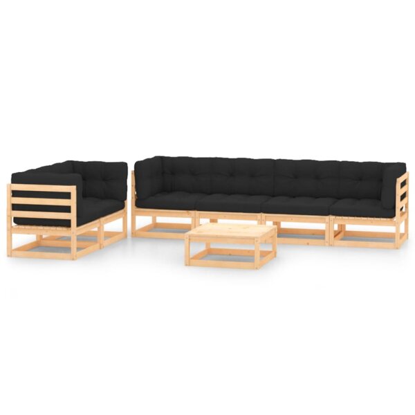 vidaXL 7-tlg. Garten-Lounge-Set mit Kissen Kiefer Massivholz