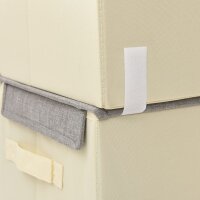 vidaXL Aufbewahrungsboxen mit Deckel 8 Stk. Stapelbar Stoff Grau Creme